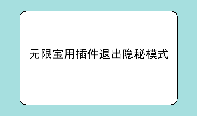 无限宝用插件退出隐秘模式